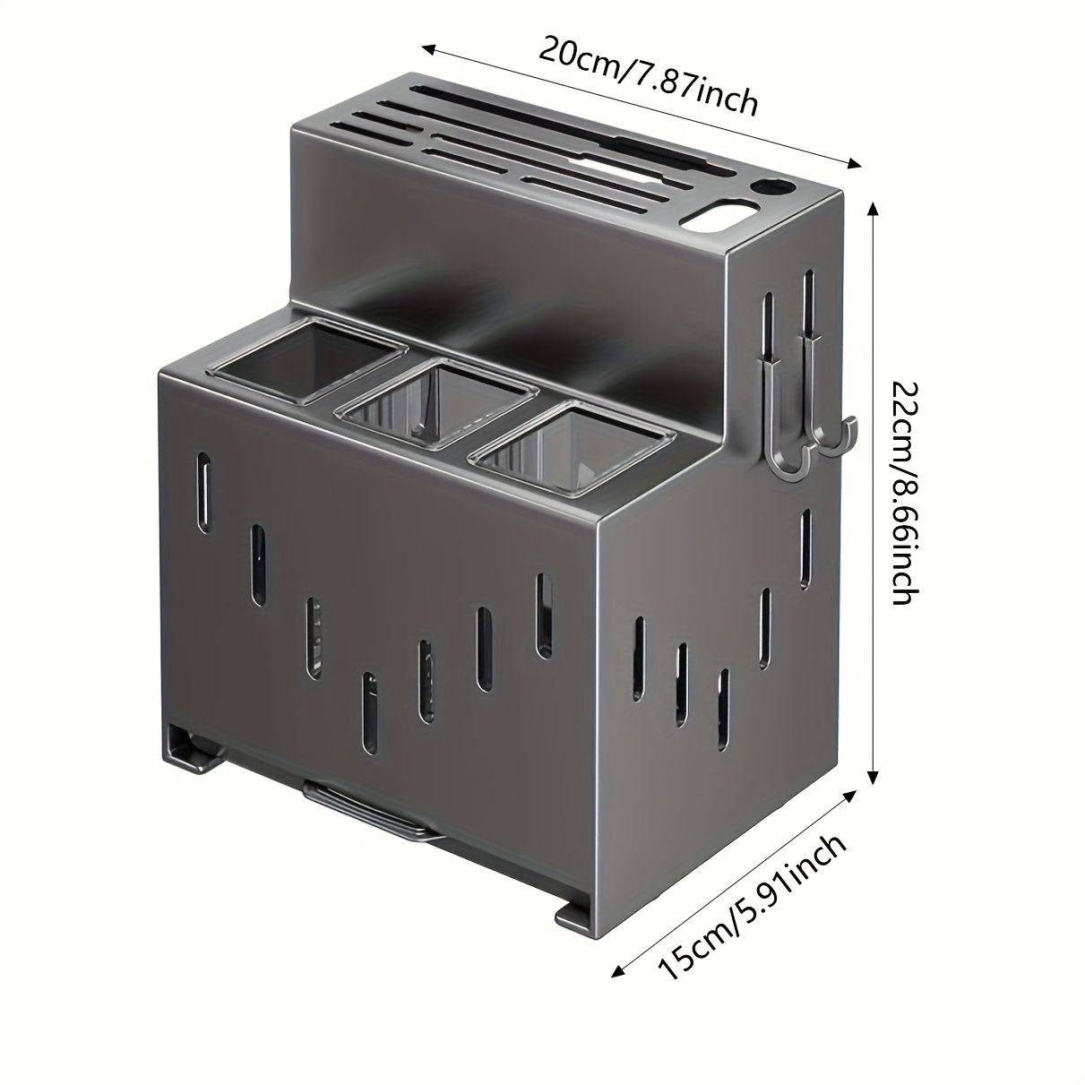 Gray kitchen knife storage rack, kitchen utensils organizer, knife holder, kitchen storage solution, high-quality kitchen rack, knife block organizer, countertop knife rack, Australian kitchen storage, kitchen tool organizer