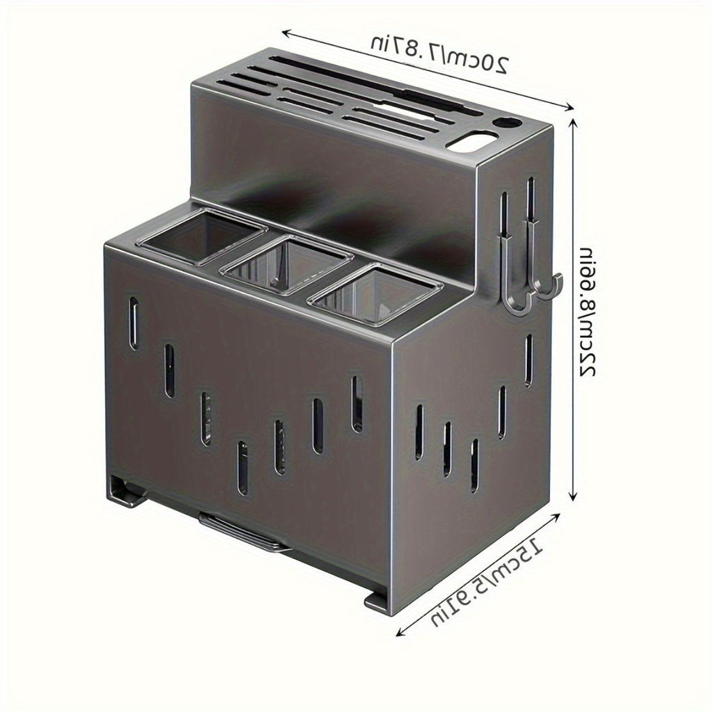 Gray kitchen knife storage rack, kitchen utensils organizer, knife holder, kitchen storage solution, high-quality kitchen rack, knife block organizer, countertop knife rack, Australian kitchen storage, kitchen tool organizer