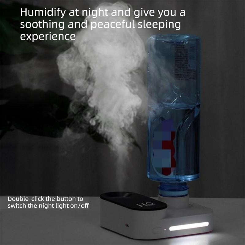 Pink Mini Camera Humidifier, USB Rechargeable Portable Water Bottle Humidifier with LED Night Light, Wireless Desktop Mist Maker for Office, Bedroom, Travel & Car